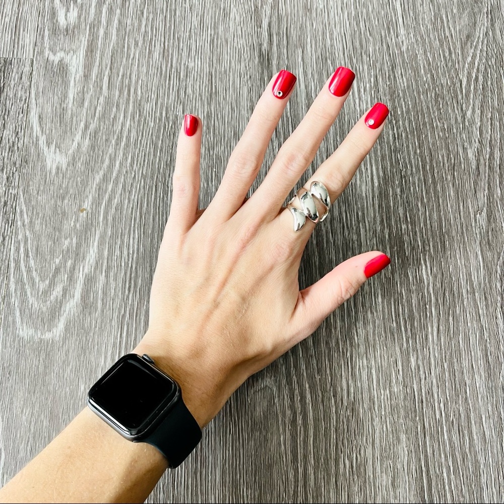 Silver Long Twisted Ring